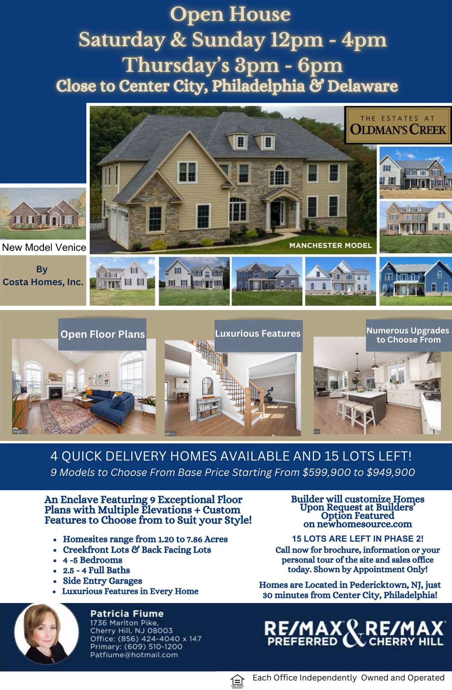 9 home models from $599,900 - $949,900 and Only 15 lots left